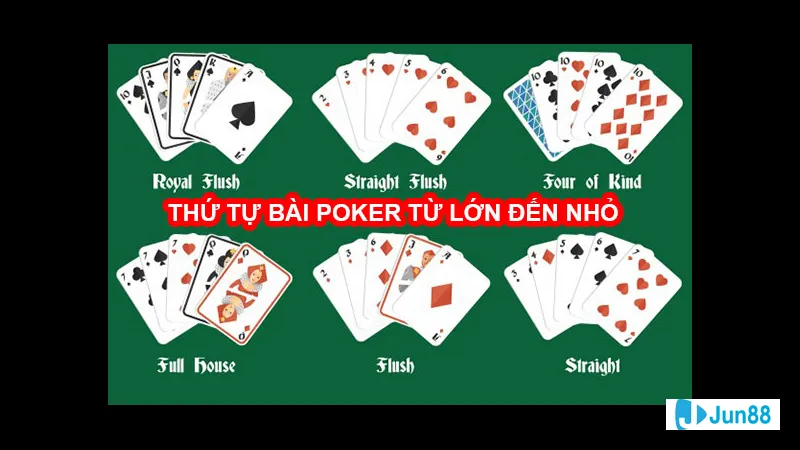 Bộ bài Poker được sắp xếp trên bàn Bộ bài Poker được sắp xếp trên bàn